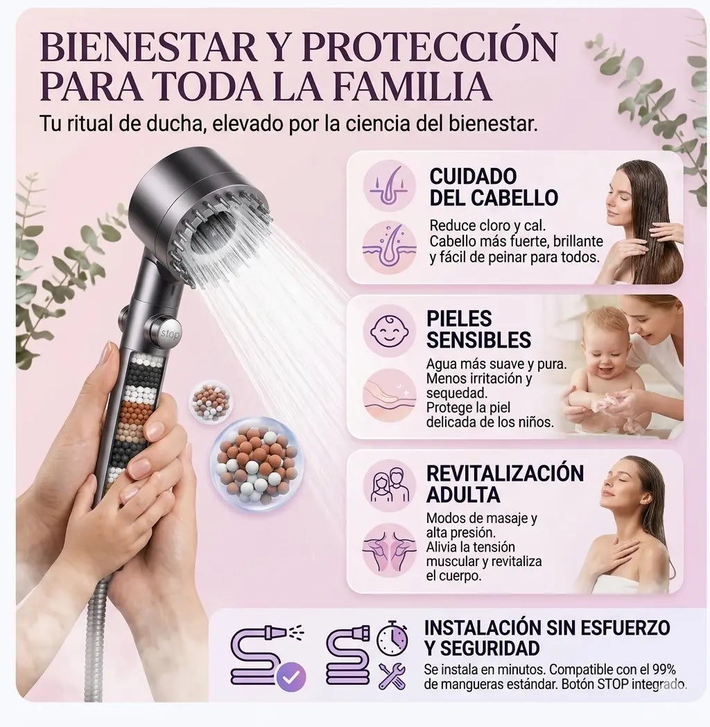 Cabezal De Ducha Purificadora Con 3 Modos y Más Presión - Zentia