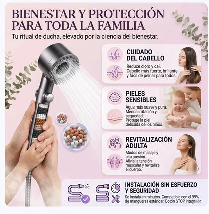 Cabezal De Ducha Purificadora Con 3 Modos y Más Presión - Zentia
